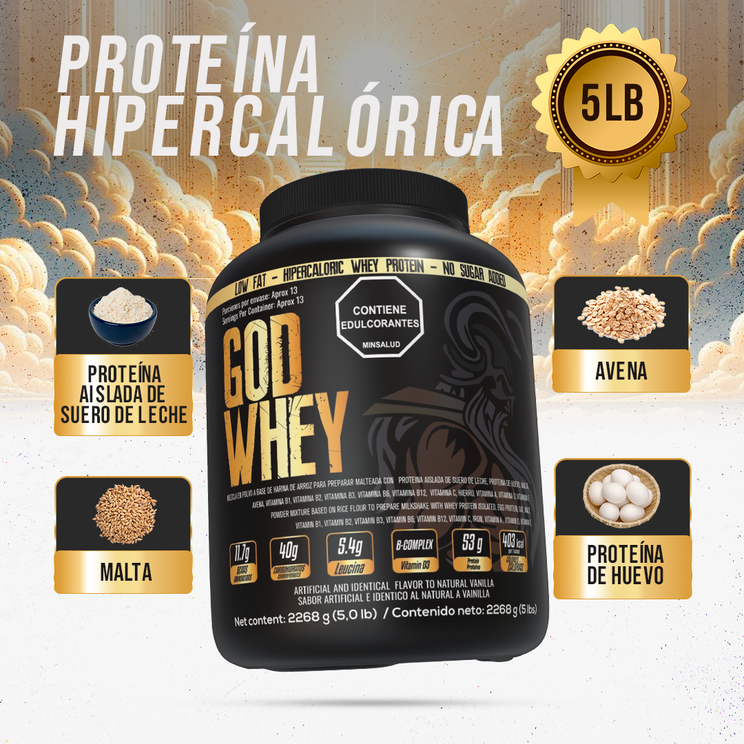 GodWhey 5lb Suplemento de Masa Muscular