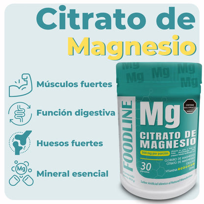 Citrato de Magnesio Foodline en Polvo 450g